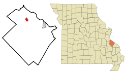 Ste. Genevieve County Missouri Incorporated and Unincorporated areas Bloomsdale Highlighted